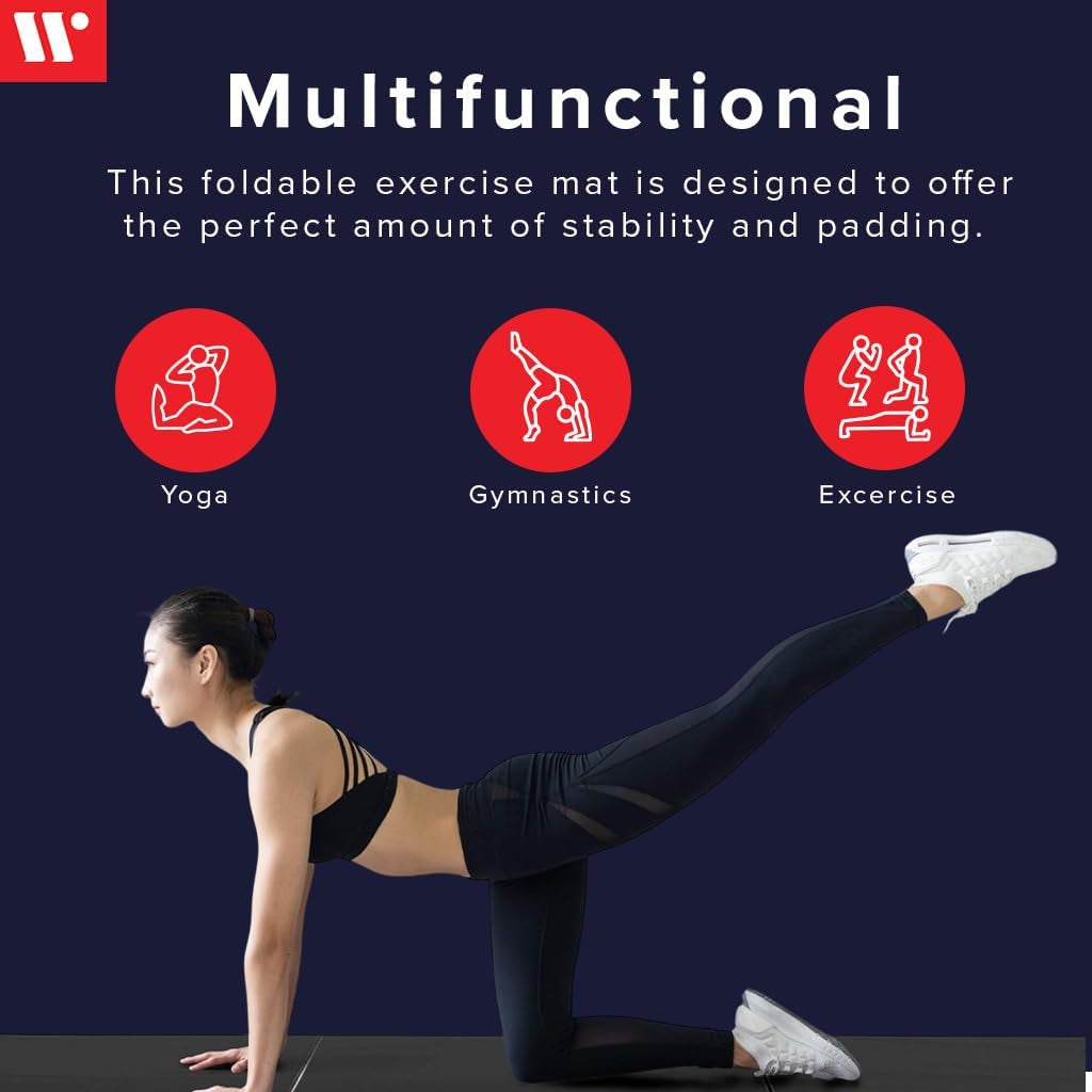 We Sell Mats - 4 Ft X 6 Ft X 2 - Personal Fitness & Exercise Mat for Home Workout - Lightweight and Folds for Carrying – All Purpose Gym Mat – Thick Mat for Yoga, Pilates, Stretches, Floor Exercises