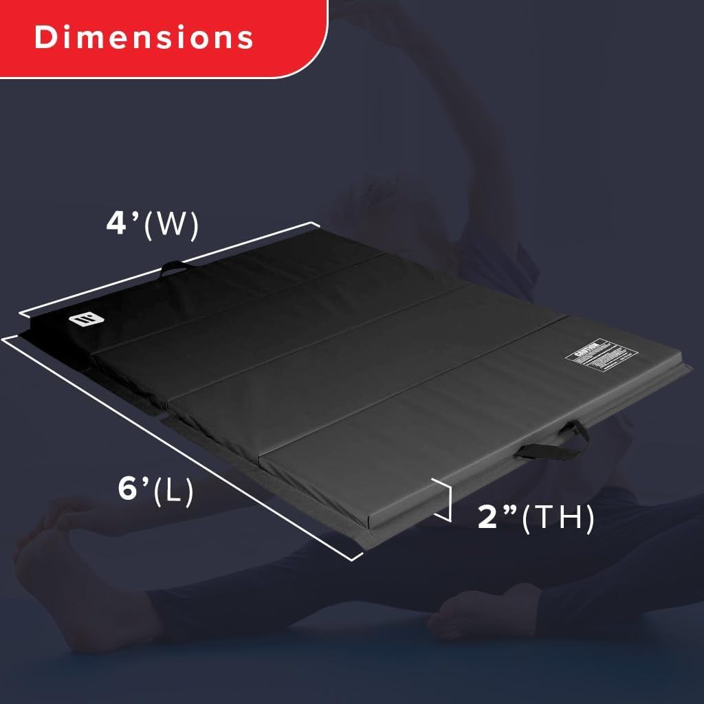 We Sell Mats - 4 Ft X 6 Ft X 2 - Personal Fitness & Exercise Mat for Home Workout - Lightweight and Folds for Carrying – All Purpose Gym Mat – Thick Mat for Yoga, Pilates, Stretches, Floor Exercises