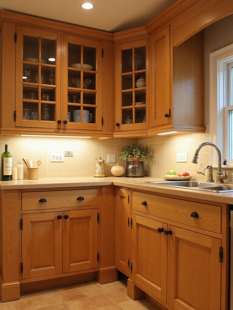 Vintage kitchen with period-appropriate cabinets from the 1920s Craftsman era