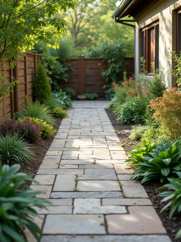 Eco-friendly patio design featuring sustainable materials and native plants.