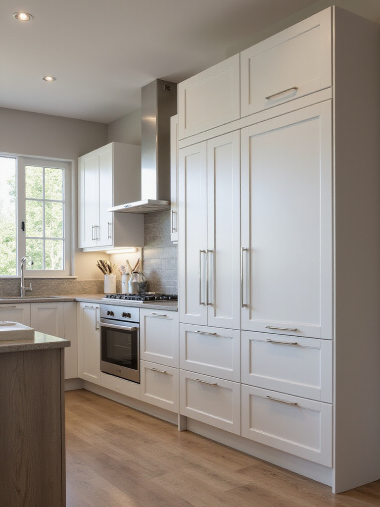 Modern kitchen cabinets with high-gloss and matte finishes, highlighting maintenance tips.