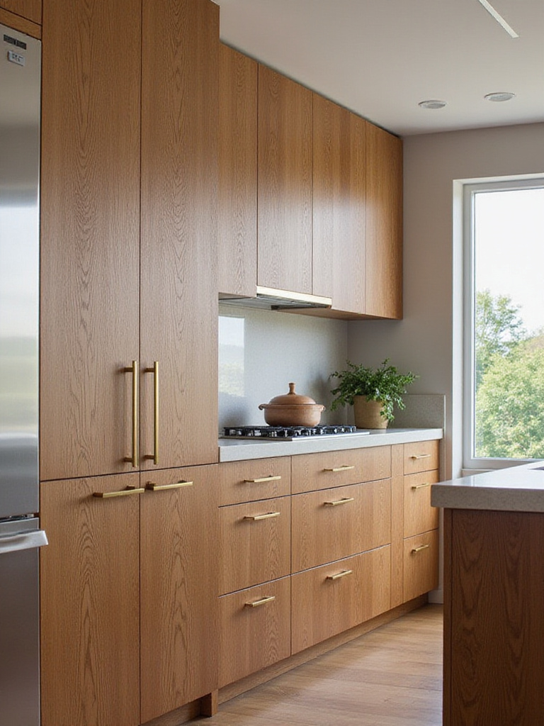 Modern kitchen featuring a blend of wood and metal accents