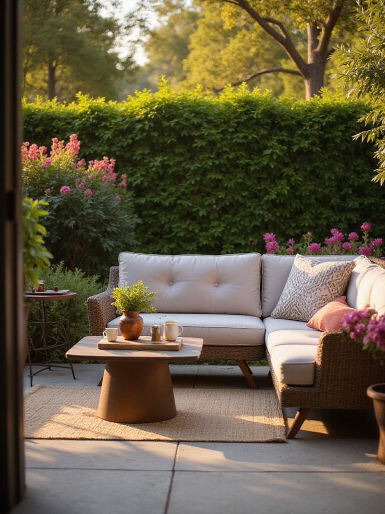 Outdoor living space with durable and comfortable furniture