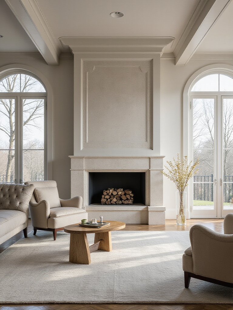 Elegant living room showcasing architectural features with enhanced paint colors.