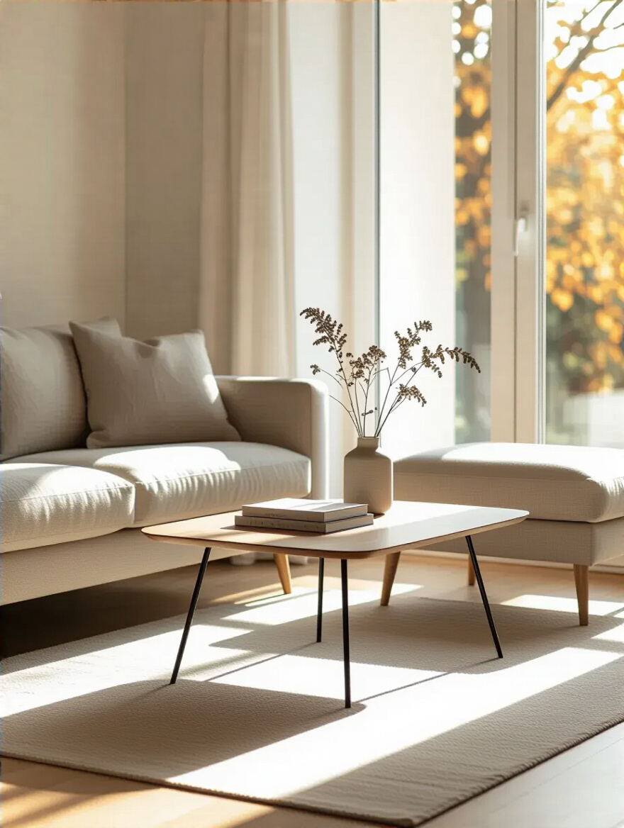 Small living room featuring legged furniture for an airy feel