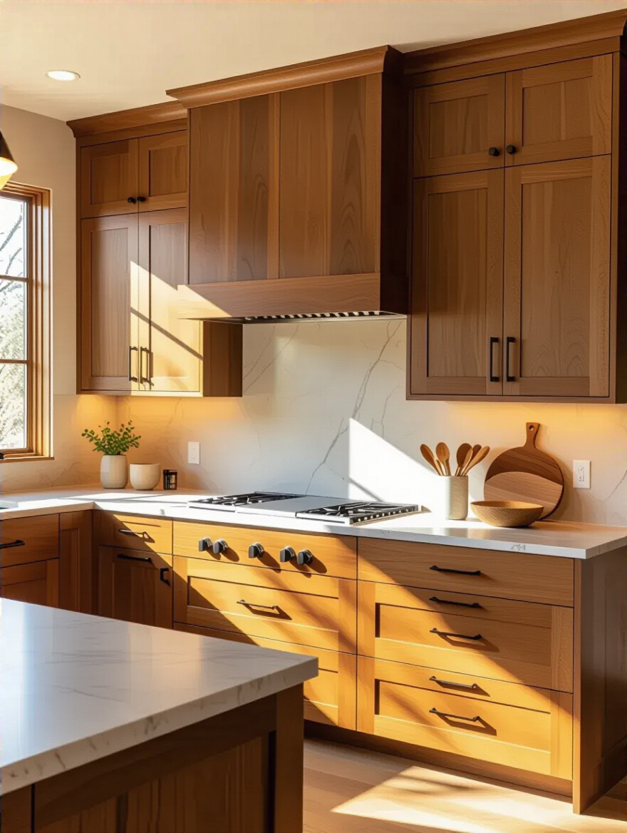 Eco-friendly kitchen cabinetry made from responsibly sourced wood