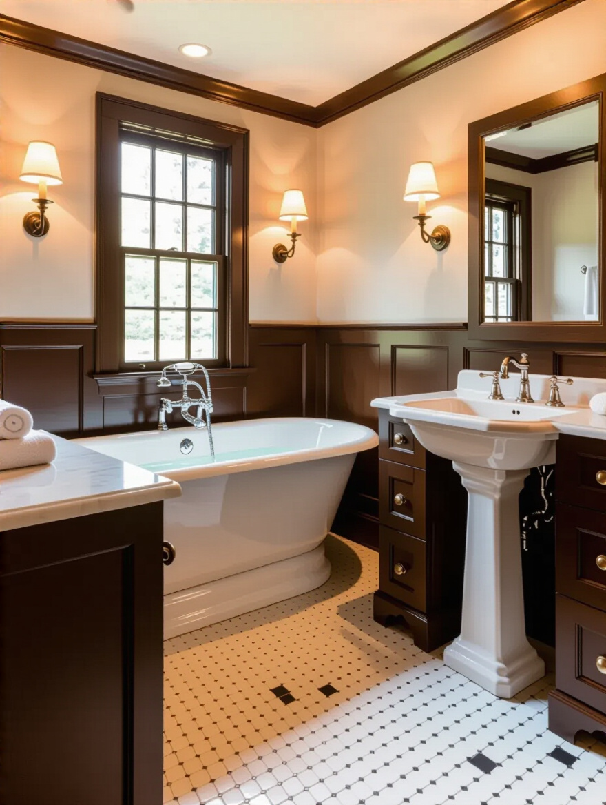 Colonial bathroom interior with <a href=